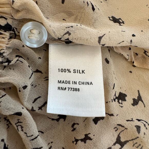 Eliot Button Up Sheer Silk Long Sleeve Top XS - Picture 9 of 13